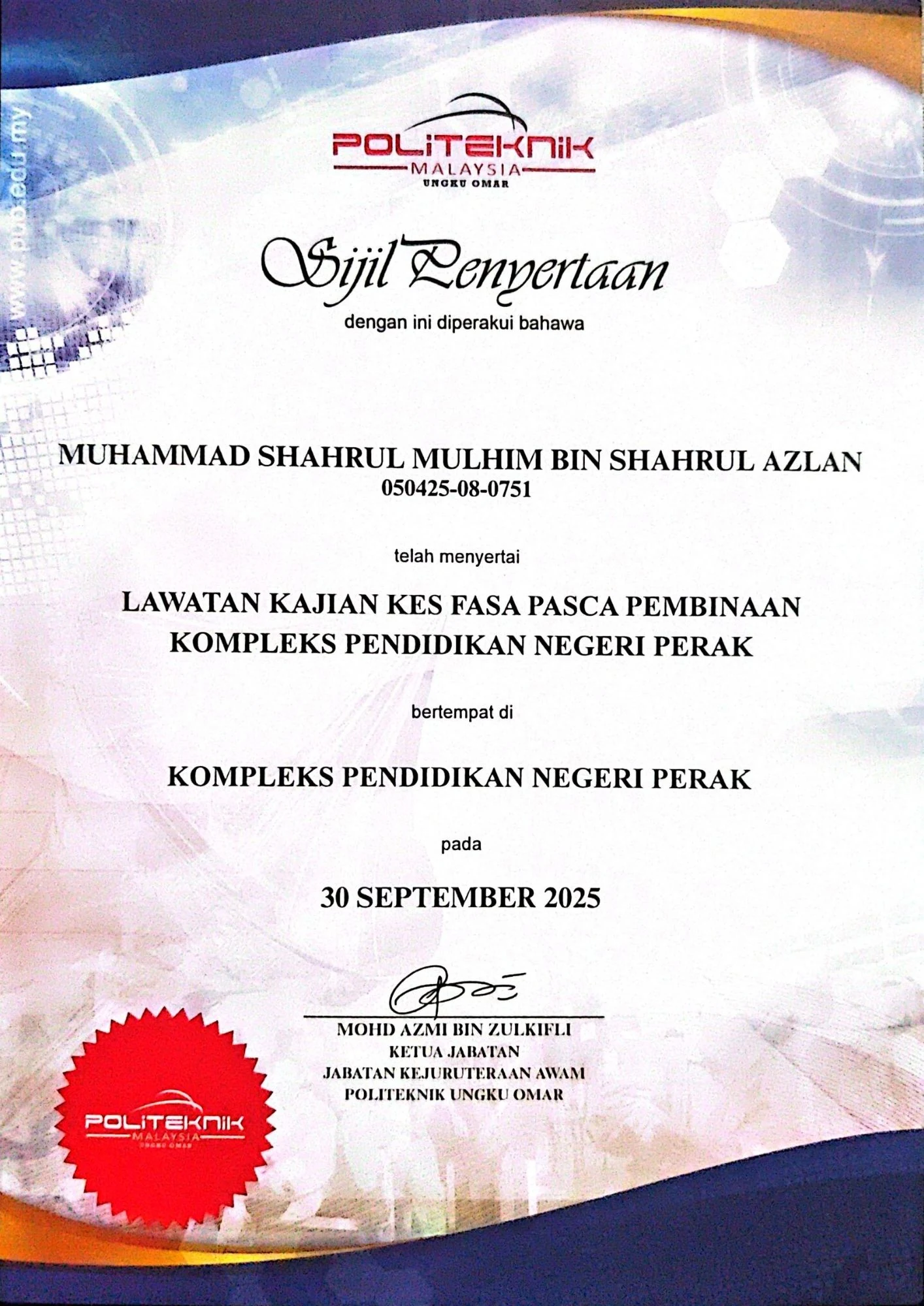 Diploma certificate 10