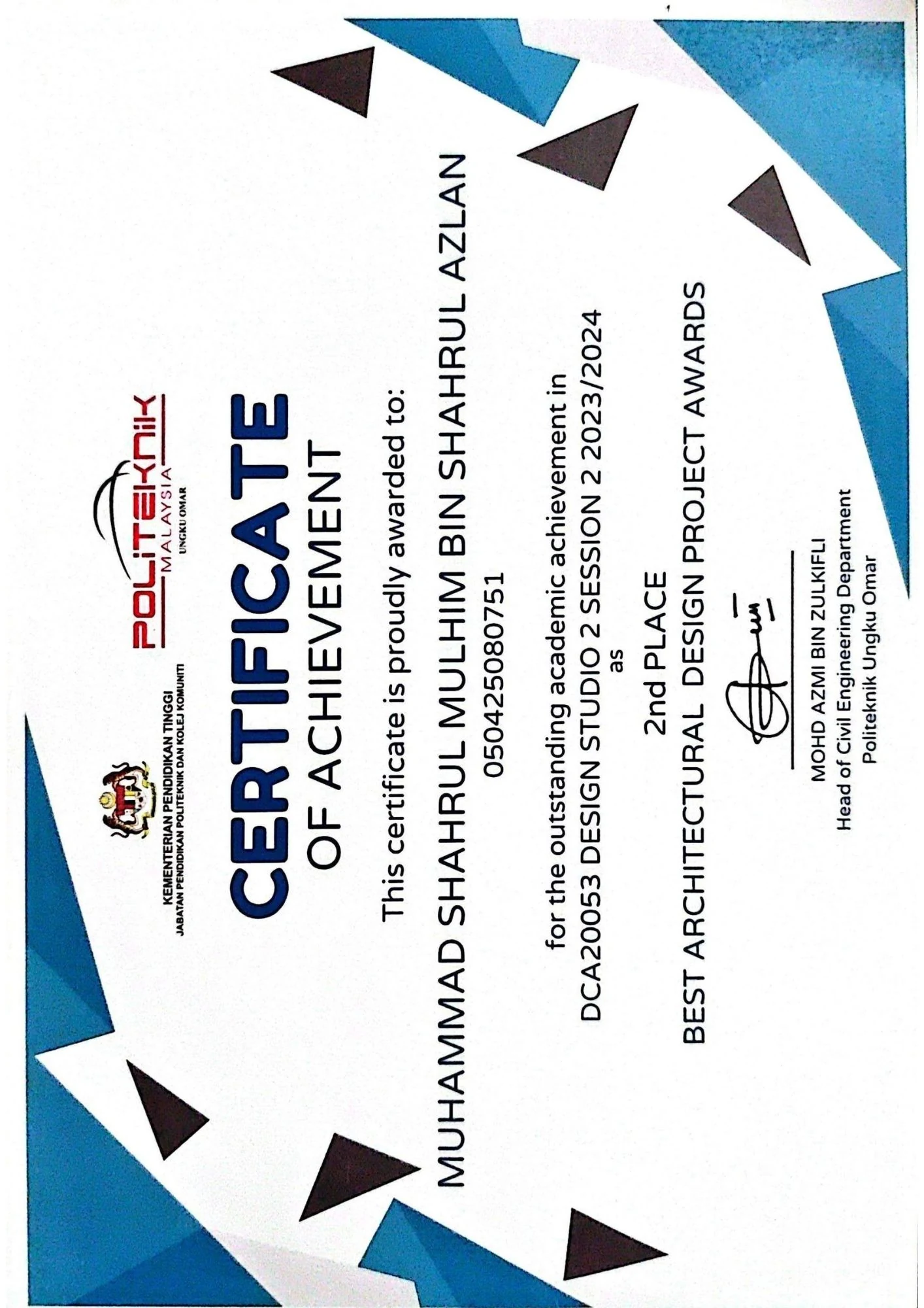 Diploma certificate 12