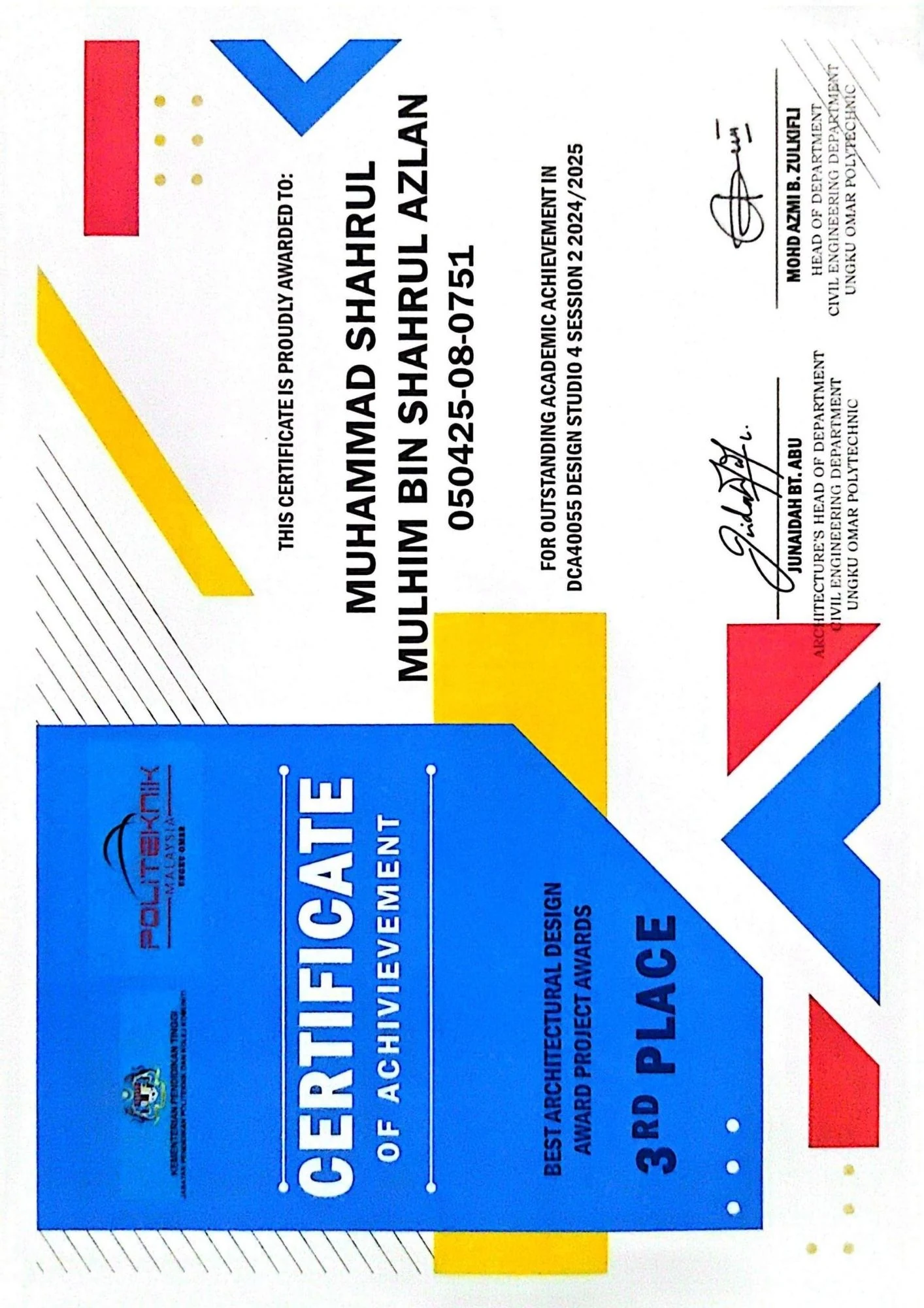 Diploma certificate 13