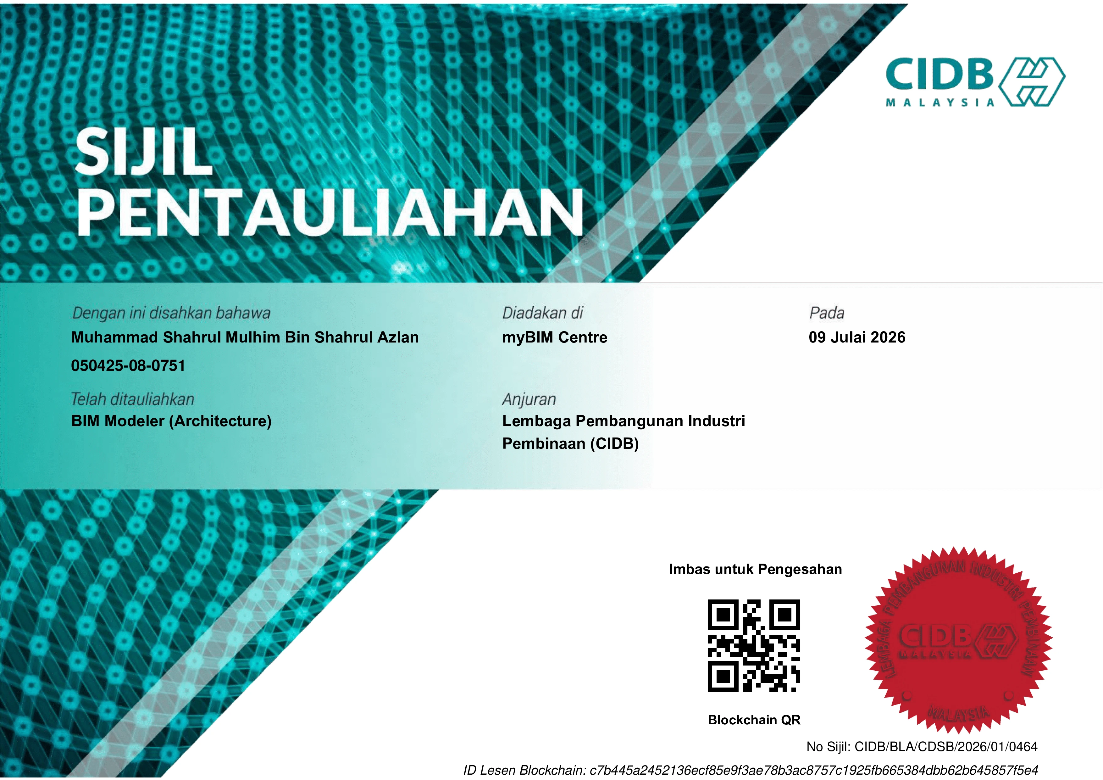 BIM certificate
