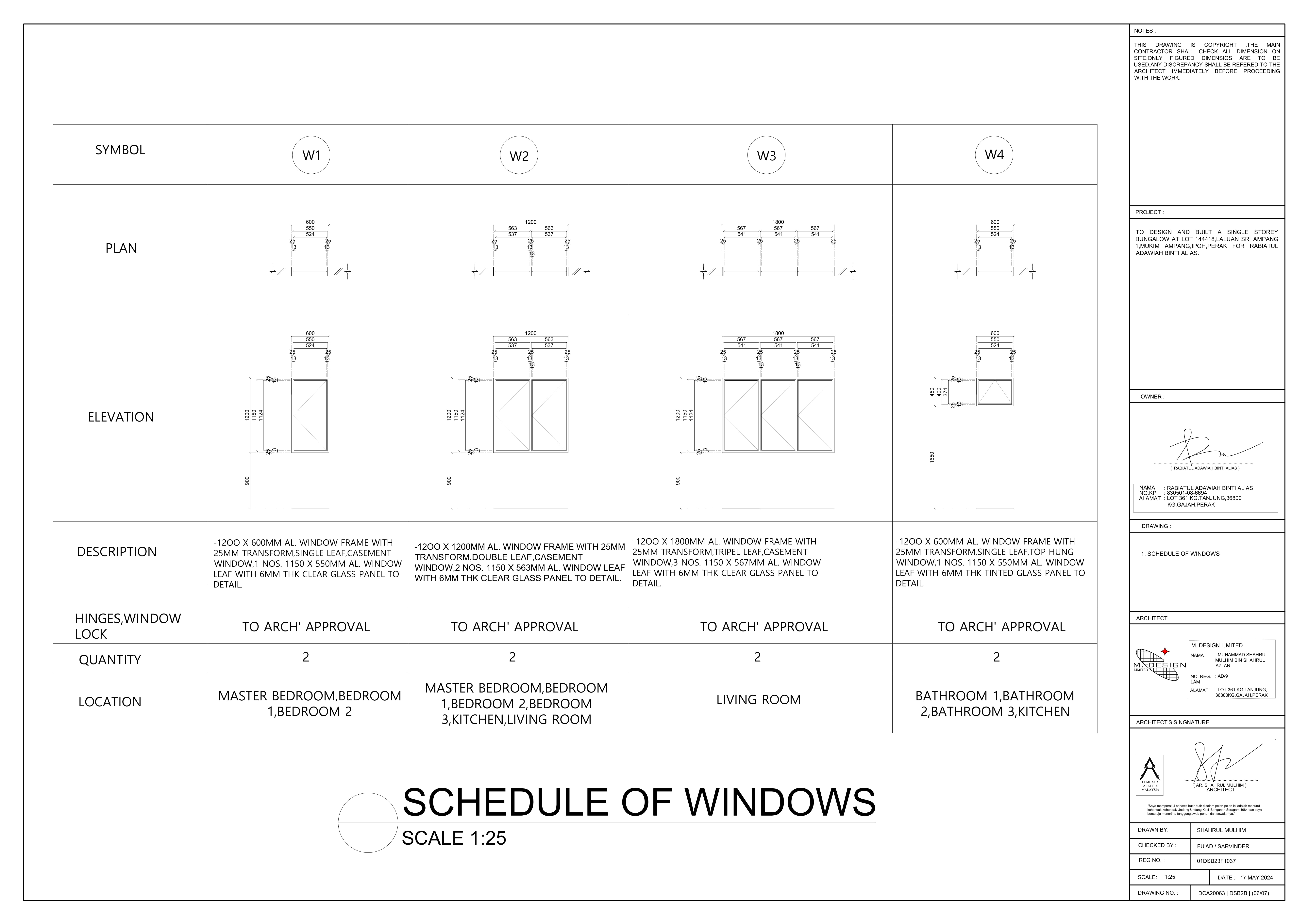 Single Storey Bungalow subject drawing 06